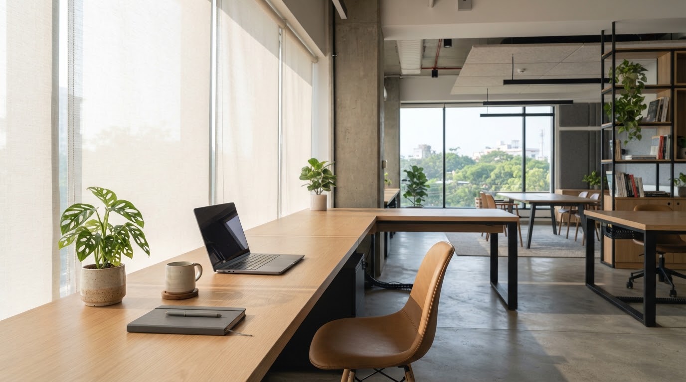 Workspace — AI-generated illustration, not an actual company photograph